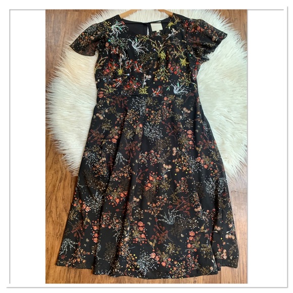 Modcloth Dresses & Skirts - ModCloth Embellished To Perfection Sequin A Line Midi Dress Black Red Size XL